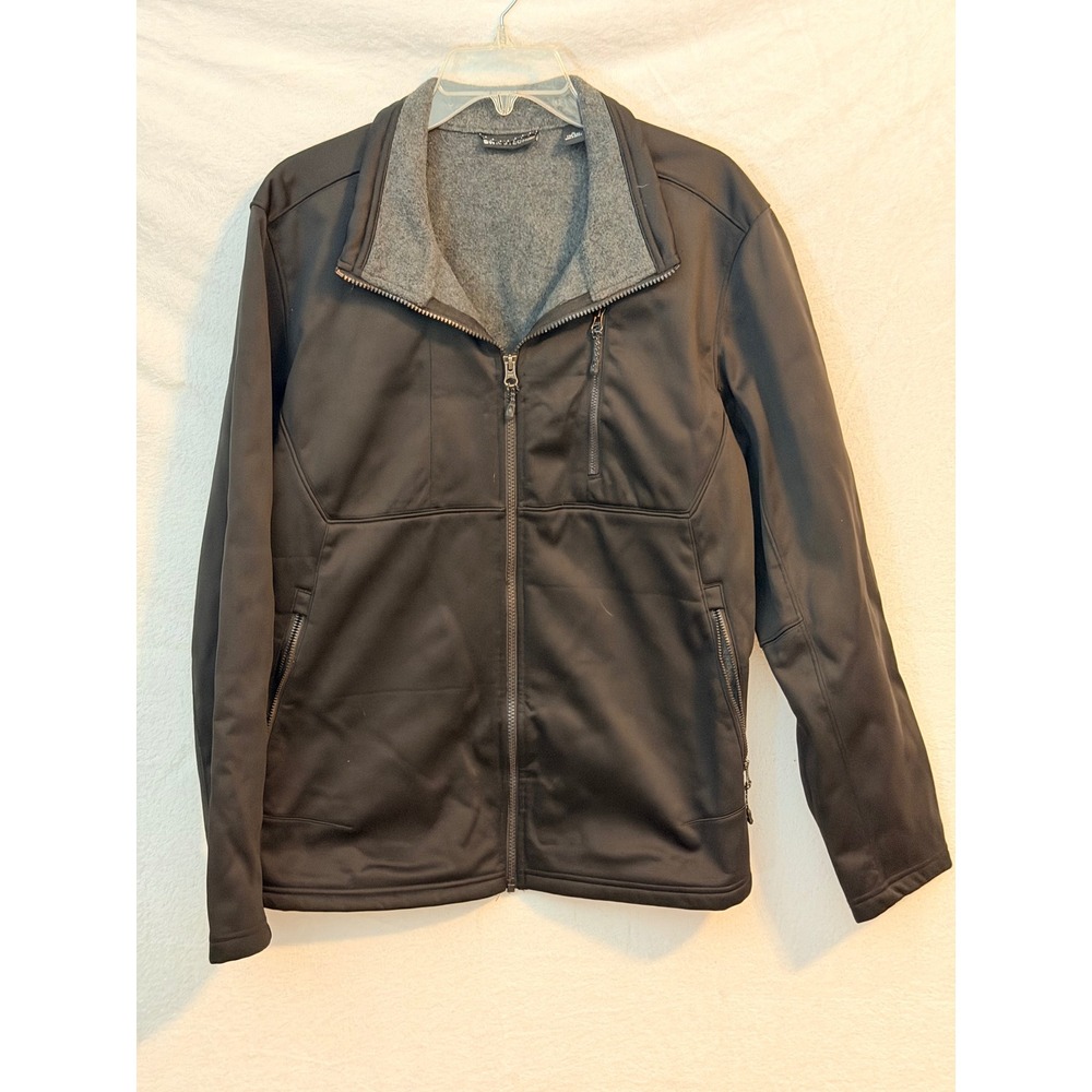 Swiss Tech Mens Black Softshell Fleece Lined Full Zip Jacket Medium 38-40